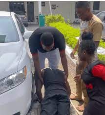 Aremu brought into tears After Cute Abiola Surprise Him With Car Key (video)
